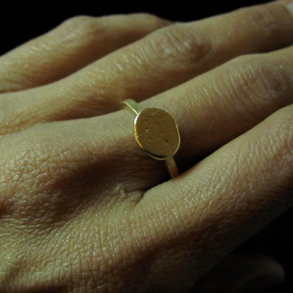 Surface of the moon ring. Gold ring. 14k solid Yellow gold ring. Handmade ring. - Picture 2 of 6